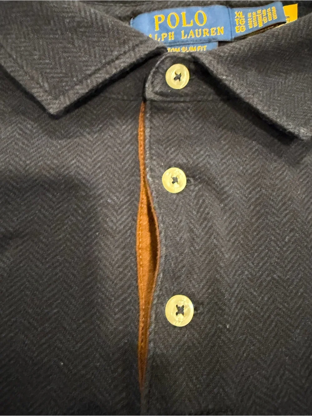 Ralph Lauren Navy Long-Sleeve Polo with Light Blue Pony-XL